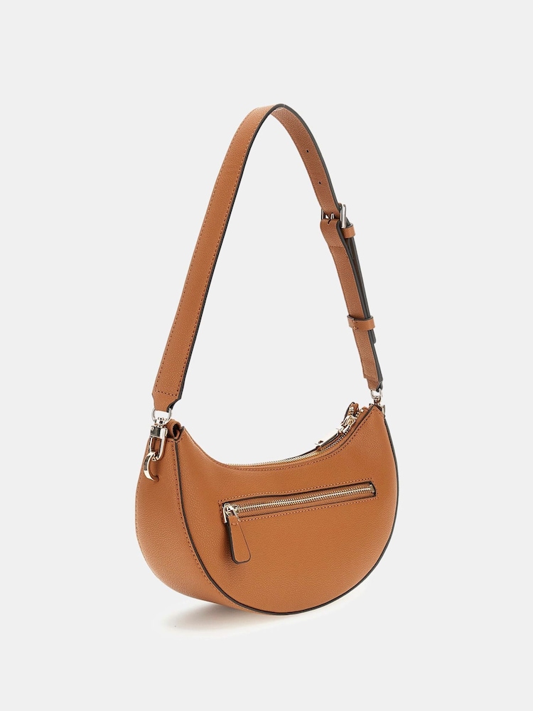Guess Nastra Top Zip Tan Brown Shoulder Bag - Image 2 of 3