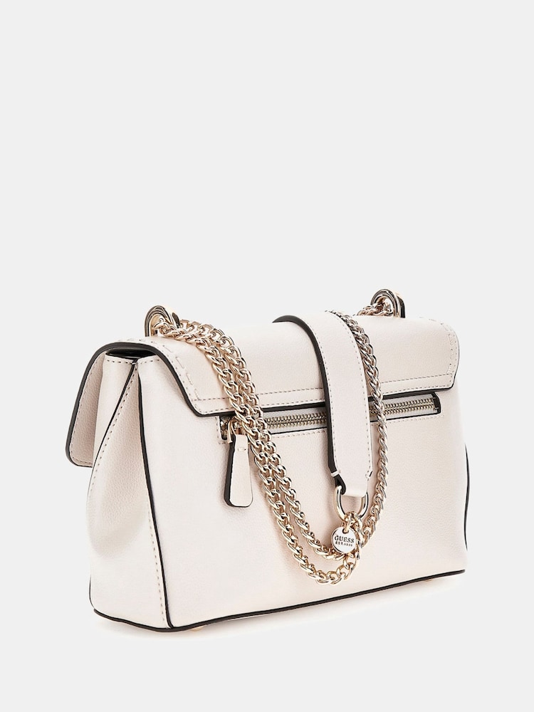 Guess Nastra Convertible Cross-Body White Flap Bag - Image 2 of 3