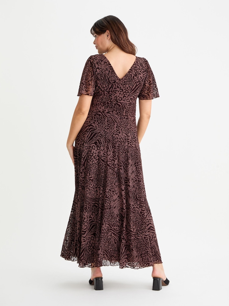 Scarlett & Jo Brown Isabelle Angel Sleeve Maxi Dress - Image 4 of 4