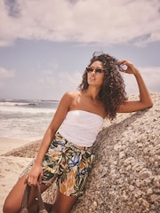 Floral Print Tie Waist Shorts - Image 1 of 7