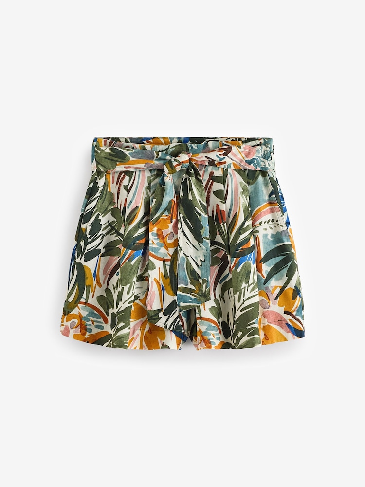 Florales Muster - Shorts mit Bindegürtel - Image 5 of 7