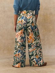 Floral Print Tie Waist Wide Leg Trousers - Image 2 of 8