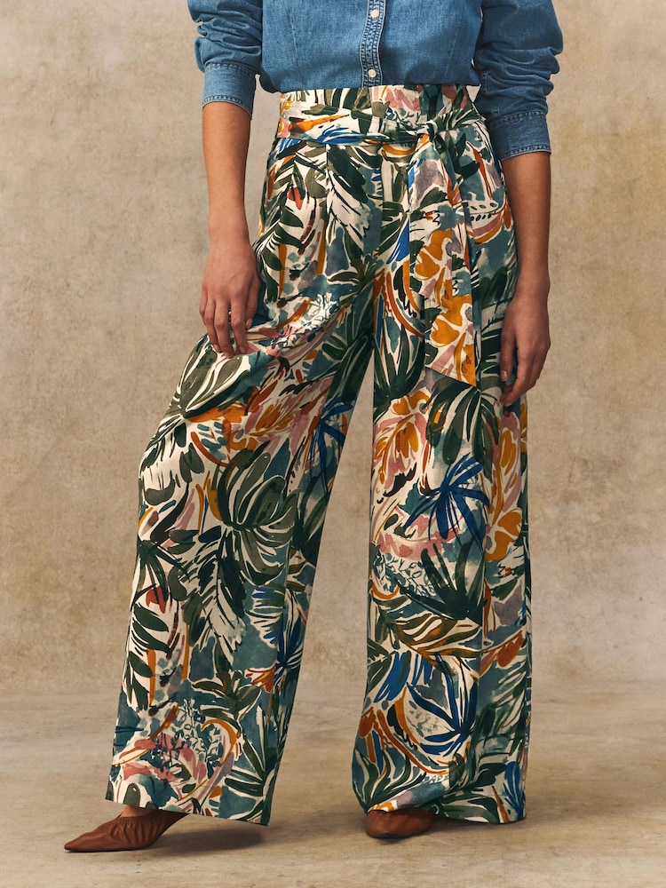 Impression florale - Pantalon amp à taille fendue - Image 3 of 8