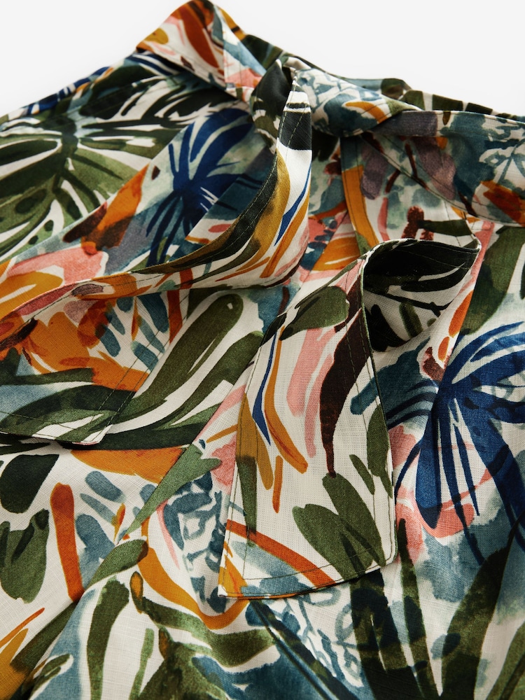 Impression florale - Pantalon amp à taille fendue - Image 7 of 8