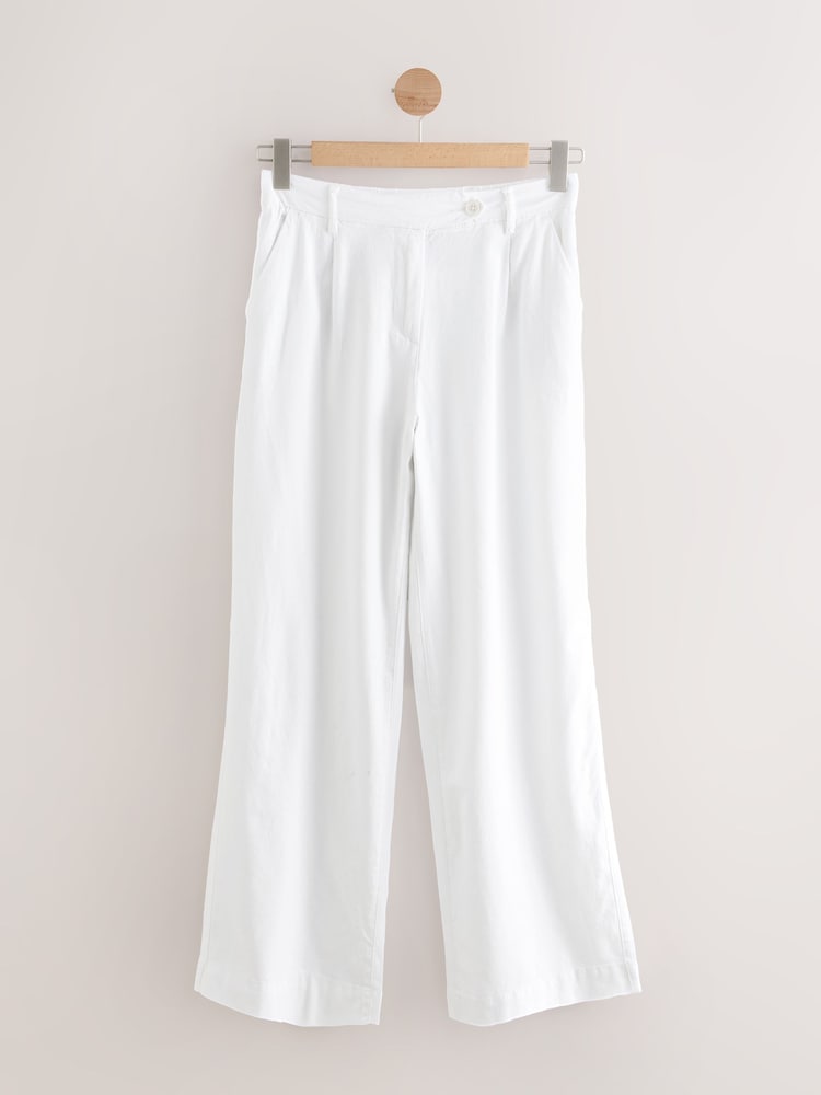 Wit - Stay Smart linnenrijke broek met bolvormige pijpen - Image 5 of 7