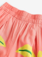 Pink Wide Leg Elastic Waist Trousers with Linen - Image 7 of 8