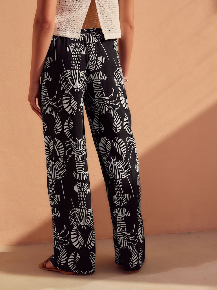 Impression noire - Wide Leg Trousers with Linen - Image 4 of 8