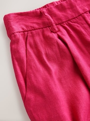 Pink Stay Smart Barrel Leg Linen Rich Trousers - Image 7 of 8