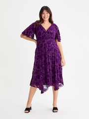 Scarlett & Jo Purple Julie Hanky Hem Dress - Image 1 of 4