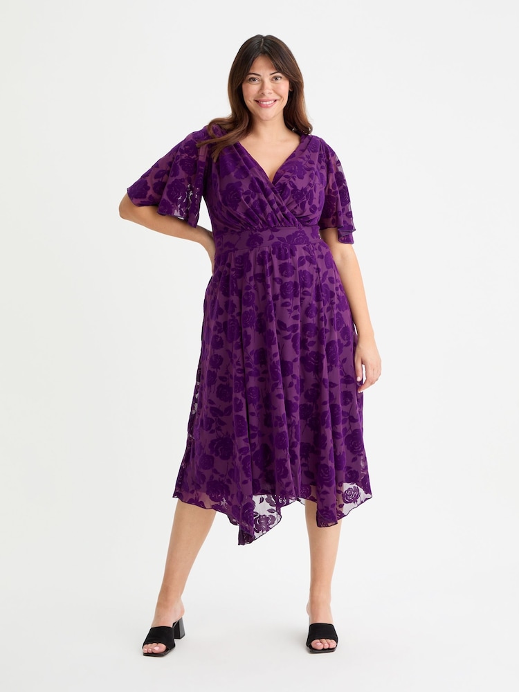 Scarlett & Jo Purple Julie Hanky Hem Dress - Image 1 of 4