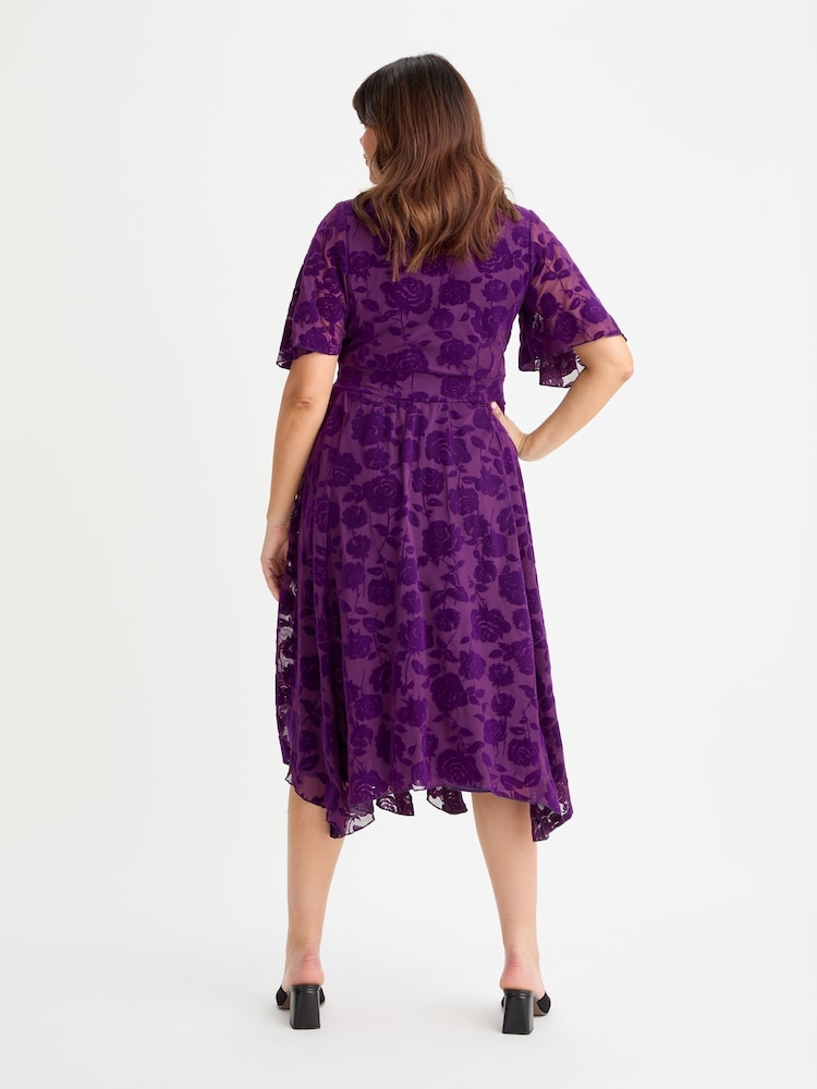 Scarlett & Jo Purple Julie Hanky Hem Dress - Image 4 of 4