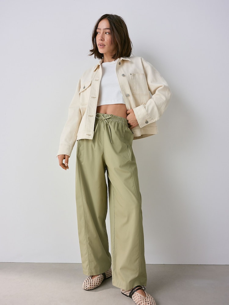 Khaki Green Balloon Leg Trousers - Image 1 of 8