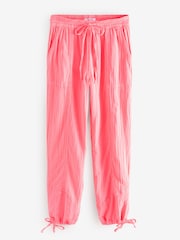 Pink 100% Cotton Double Cloth Pull On Harem Trousers - Image 5 of 7
