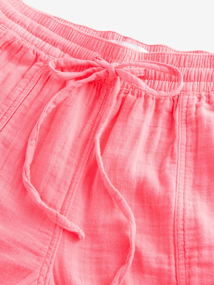 Pink 100% Cotton Double Cloth Pull On Harem Trousers - Image 6 of 7