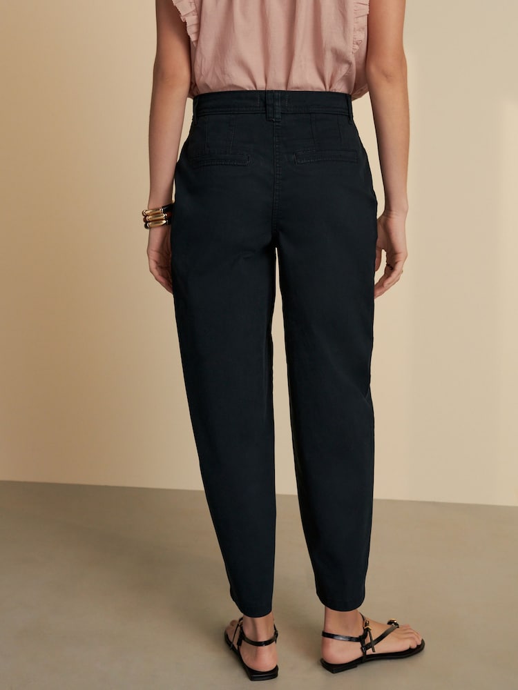 Black Barrel Leg Chino Trousers - Image 3 of 7