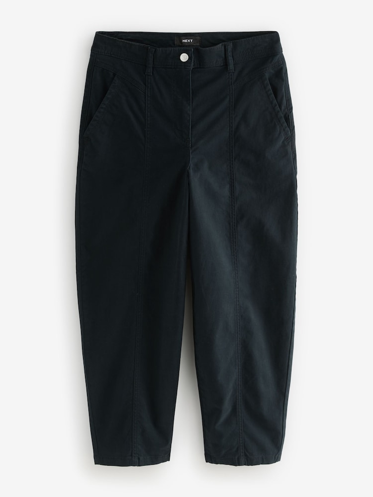 Black Barrel Leg Chino Trousers - Image 6 of 7
