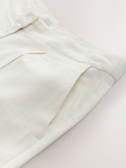 White Embroidered Wide Leg Trousers With Linen - Image 8 of 8
