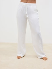 Weiß - Hose mit weitem Bein und elastischem Bund - Image 3 of 8
