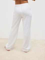 Weiß - Hose mit weitem Bein und elastischem Bund - Image 4 of 8