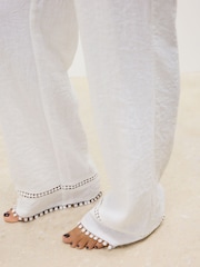 Weiß - Hose mit weitem Bein und elastischem Bund - Image 5 of 8