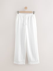 Weiß - Hose mit weitem Bein und elastischem Bund - Image 6 of 8