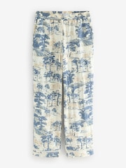Palmen-Print - Hose mit weitem Bein und elastischem Bund - Image 5 of 7