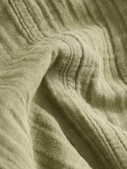 Khaki Green 100% Cotton Double Cloth Pull On Harem Trousers - Image 5 of 6