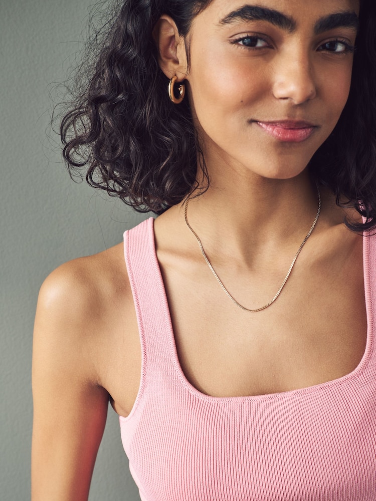 Pink Blush Square Neck Scalloped Edge Knitted Vest - Image 4 of 7