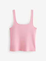 Pink Blush Square Neck Scalloped Edge Knitted Vest - Image 5 of 7