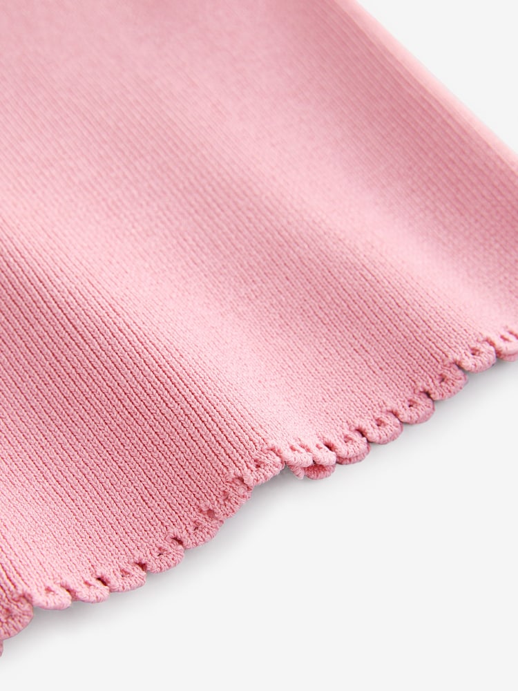 Pink Blush Square Neck Scalloped Edge Knitted Vest - Image 7 of 7