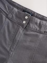 Charcoal Grey 100% Cotton Cargo Barrel Leg Trousers - Image 7 of 9