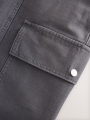 Charcoal Grey 100% Cotton Cargo Barrel Leg Trousers - Image 8 of 9