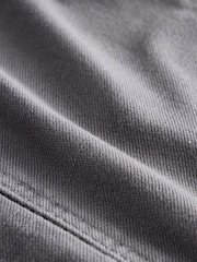 Charcoal Grey 100% Cotton Cargo Barrel Leg Trousers - Image 9 of 9