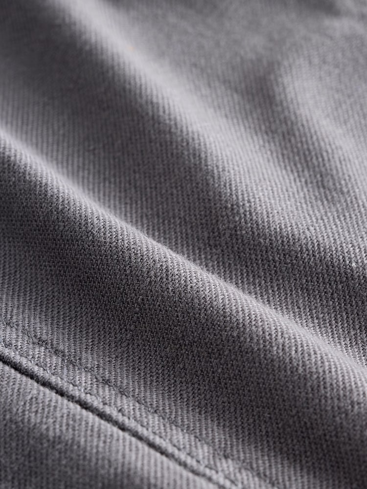 Charcoal Grey 100% Cotton Cargo Barrel Leg Trousers - Image 9 of 9
