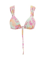 Guess Pink Paisley Triangle Bikini Top - Image 1 of 1