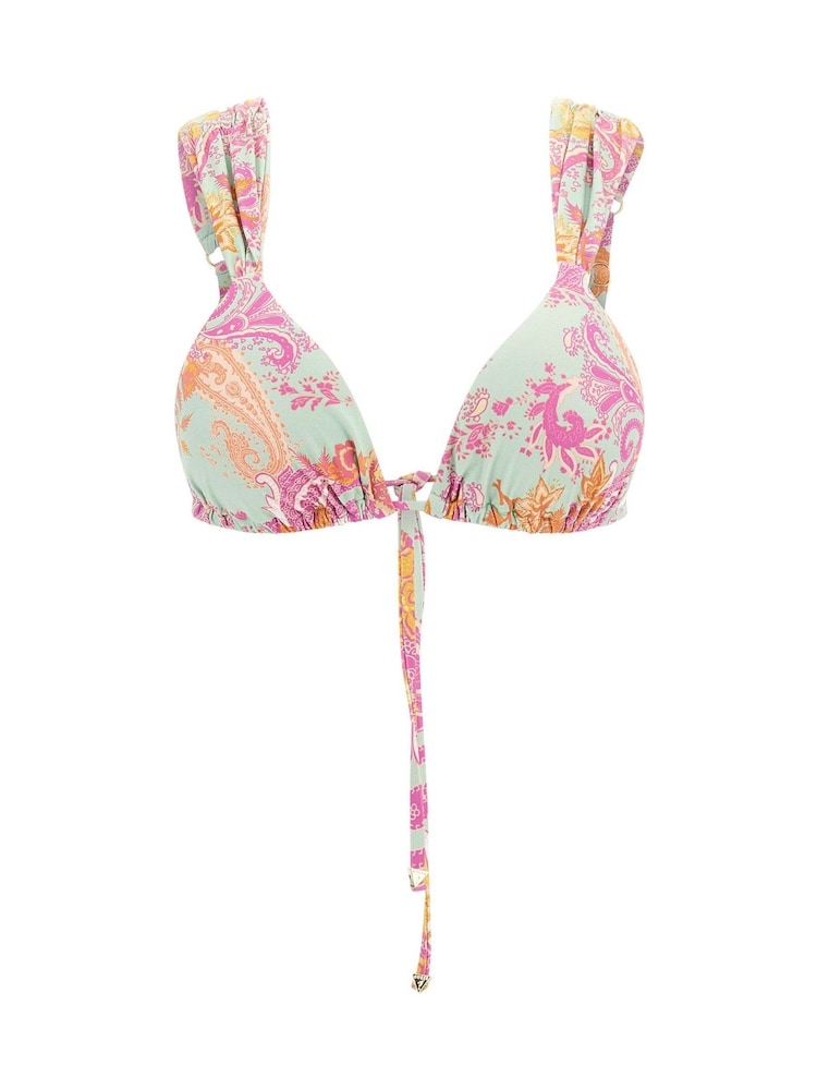 Guess Pink Paisley Triangle Bikini Top - Image 1 of 1