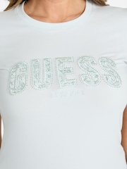Guess Short Sleeve Logo Lace T-Shirt - Image 4 of 5