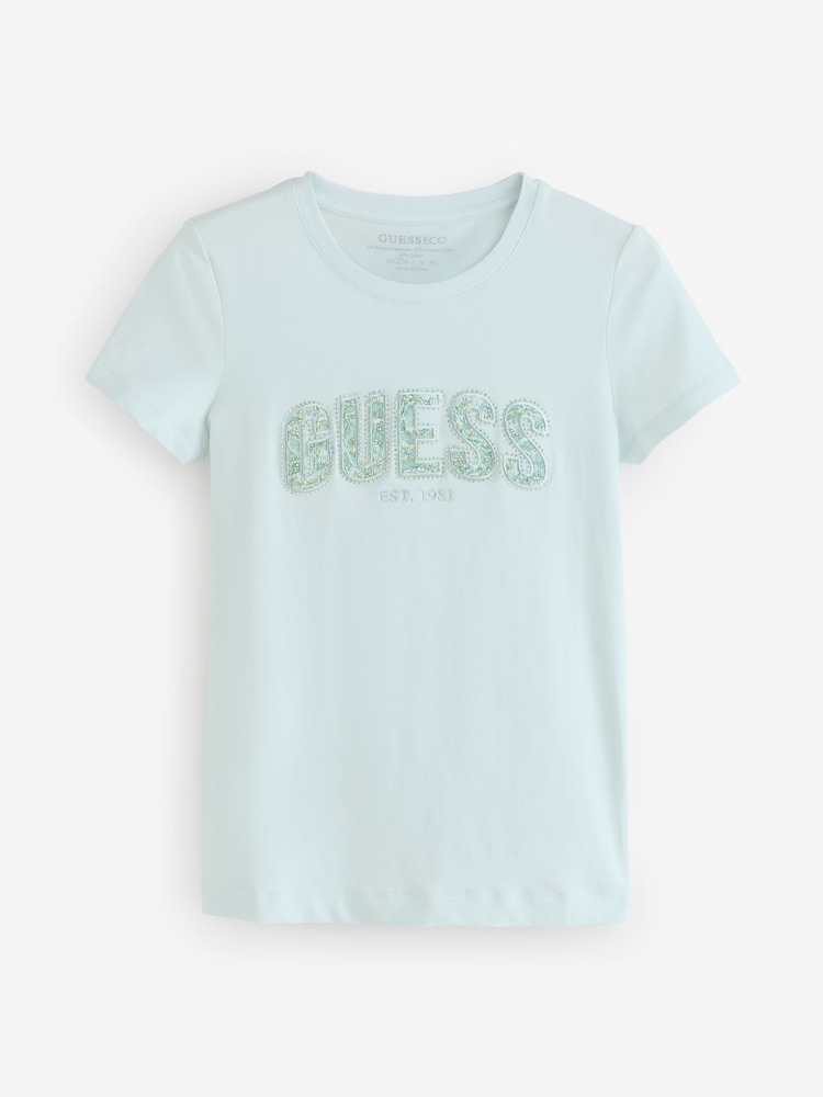 Guess Short Sleeve Logo Lace T-Shirt - Image 5 of 5