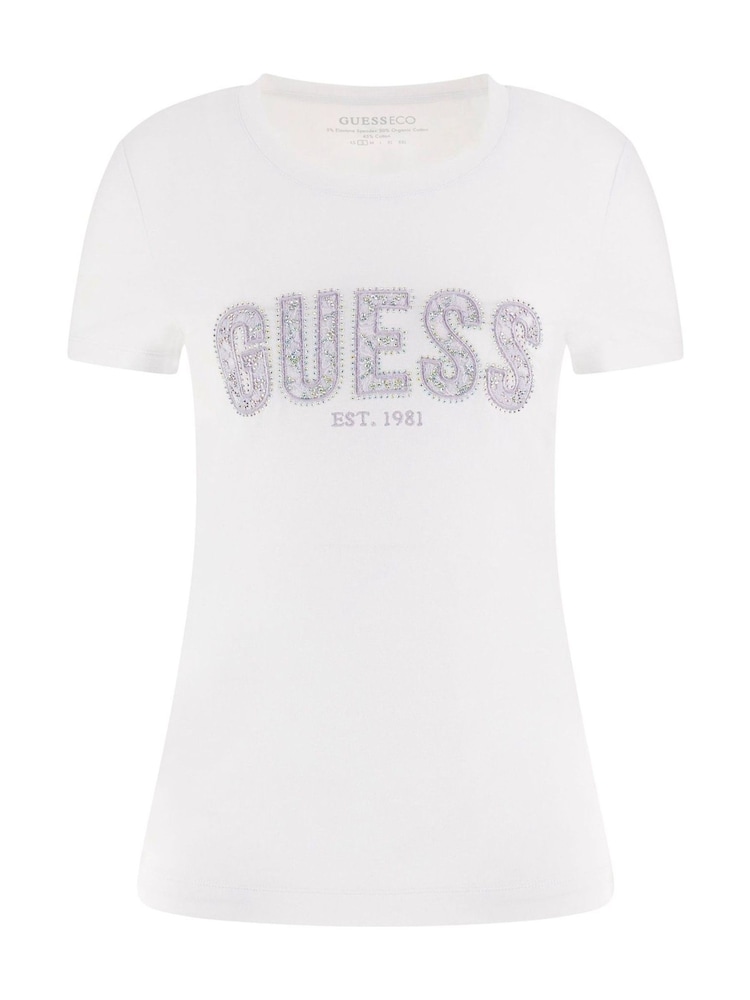 Guess Short Sleeve Logo Lace T-Shirt - Image 4 of 4
