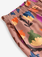 Brown Floral Print Wide Leg Satin Trousers - Image 8 of 8