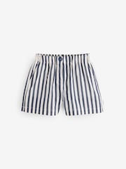 White/Navy Stripe Cotton Rich Pull On Shorts - Image 5 of 8