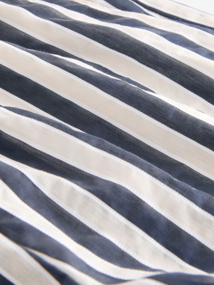 White/Navy Stripe Cotton Rich Pull On Shorts - Image 8 of 8