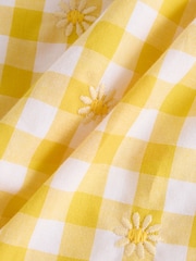 Yellow 100% Cotton Embroidered Gingham Boy Shorts - Image 8 of 8