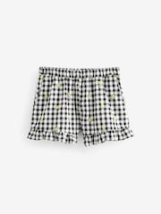 Black & White 100% Cotton Embroidered Gingham Boy Shorts - Image 6 of 8