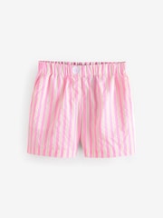 Pink/White Stripe Cotton Rich Pull On Shorts - Image 7 of 9