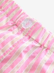 Pink/White Stripe Cotton Rich Pull On Shorts - Image 8 of 9