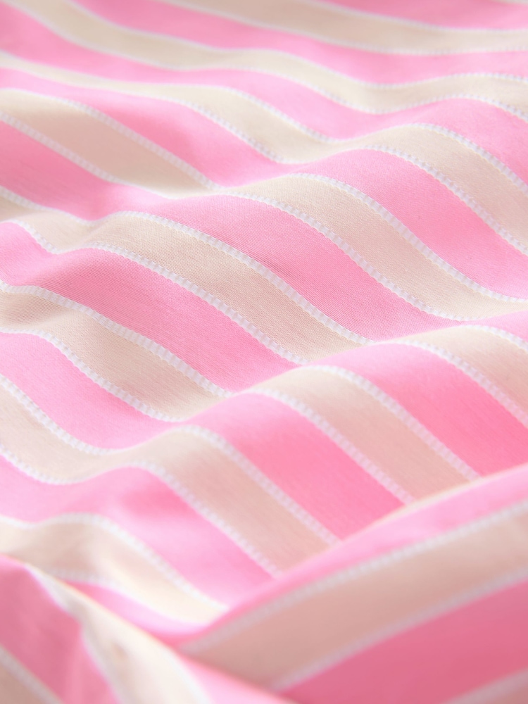 Pink/White Stripe Cotton Rich Pull On Shorts - Image 9 of 9