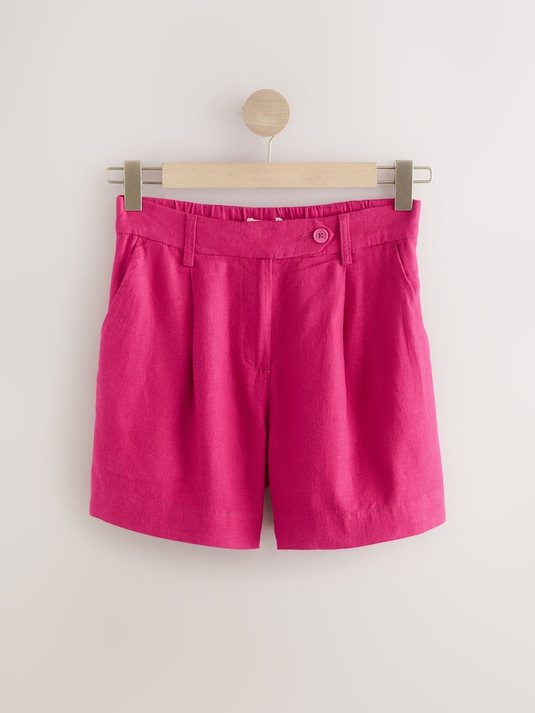 Pink Linen Rich Boy Shorts - Image 4 of 6