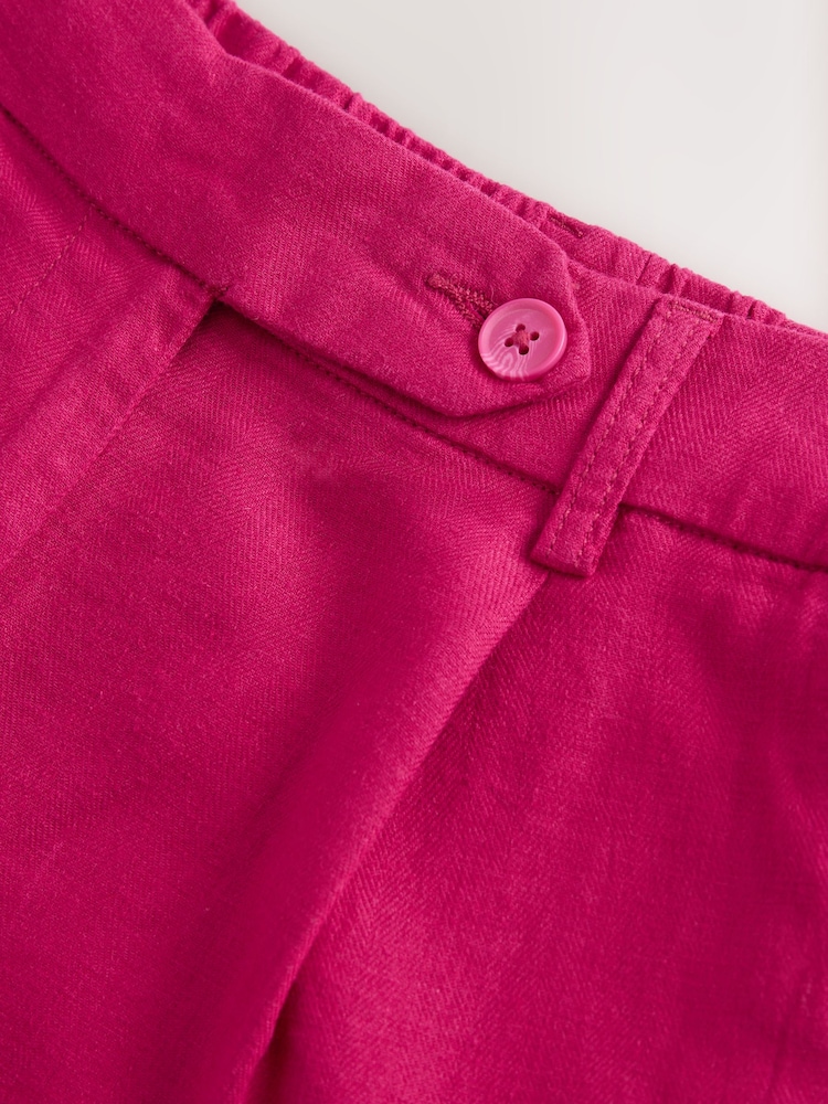 Pink Linen Rich Boy Shorts - Image 5 of 6