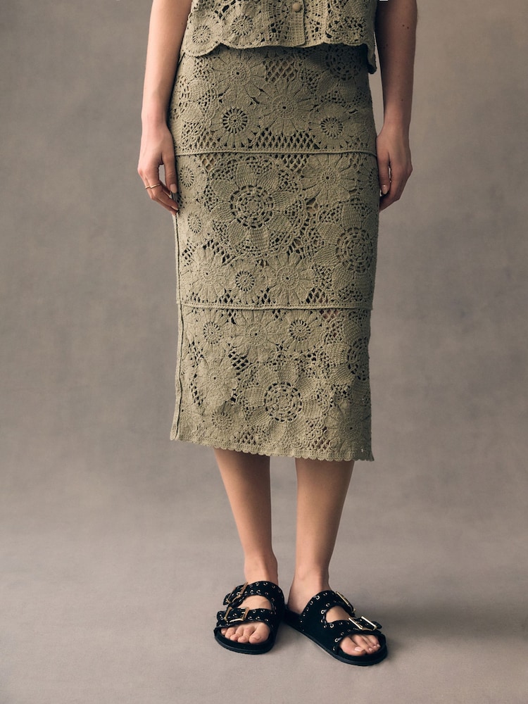 SALBEIGRÜN - Crochet Midi Skirt - Image 4 of 8